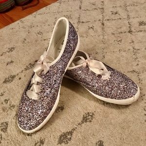 Kate Spade x Keds Silver Glitter Shoes